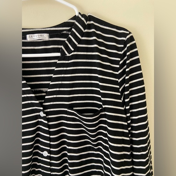 ✨3/$10✨ Ekouaer 3/4 Sleeve Striped Sleep Dress - Picture 4 of 7